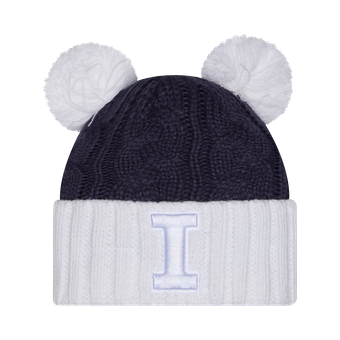 Women's New Era  Navy Illinois Fighting Illini Tonal Cuffed Knit Hat with Double Poms