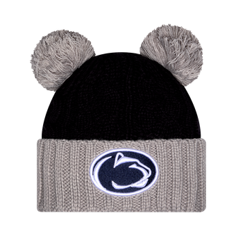 Women's New Era  Black Penn State Nittany Lions Tonal Cuffed Knit Hat with Double Poms