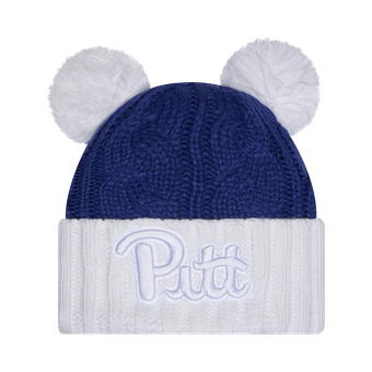 Women's New Era  Royal Pitt Panthers Tonal Cuffed Knit Hat with Double Poms