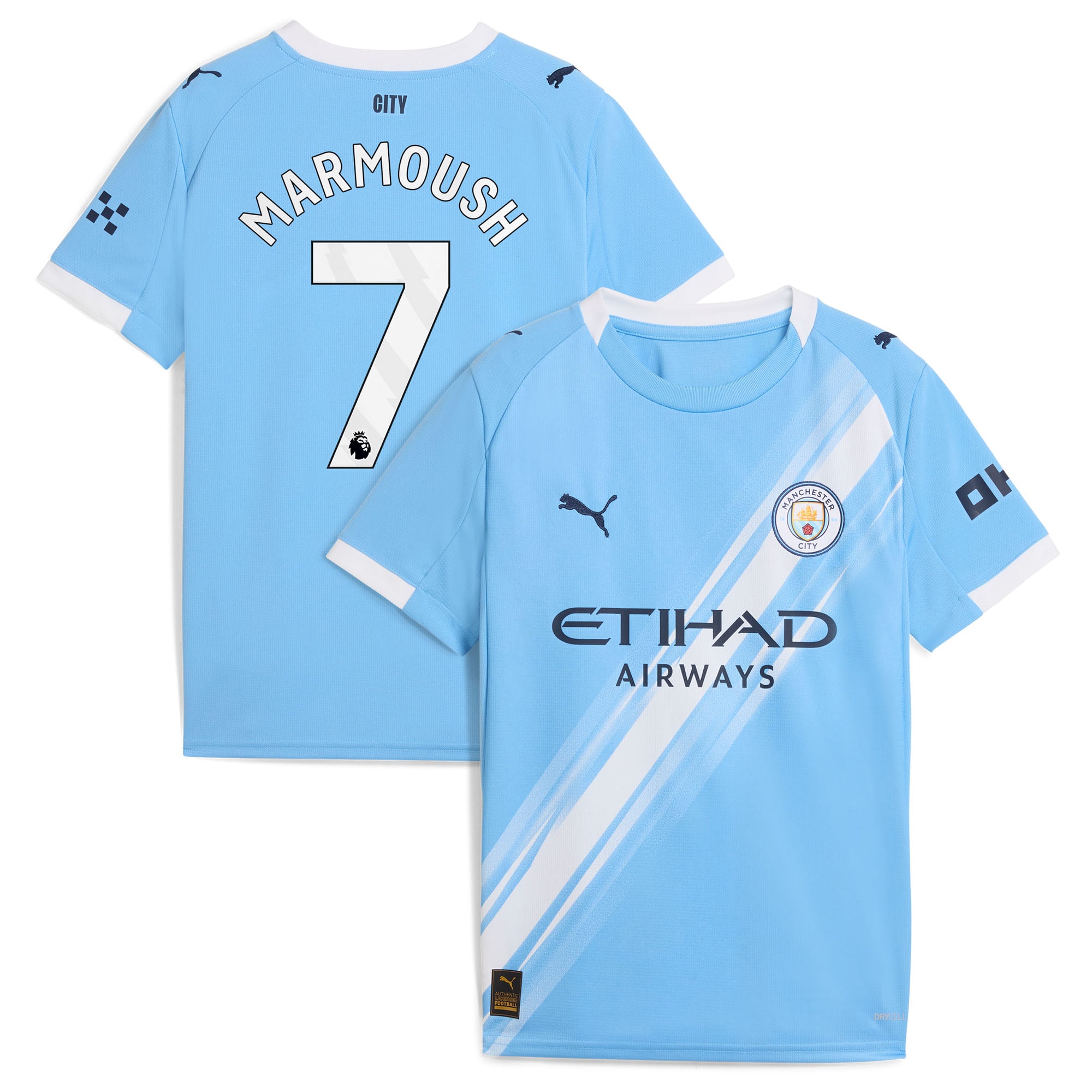 Maillot Manchester City PUMA Domicile 2025-26 - Enfant avec flocage Marmoush 7
