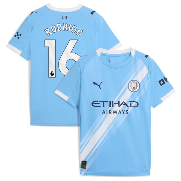 Maillot Manchester City PUMA Domicile 2025-26 - Enfant avec flocage Rodrigo 16
