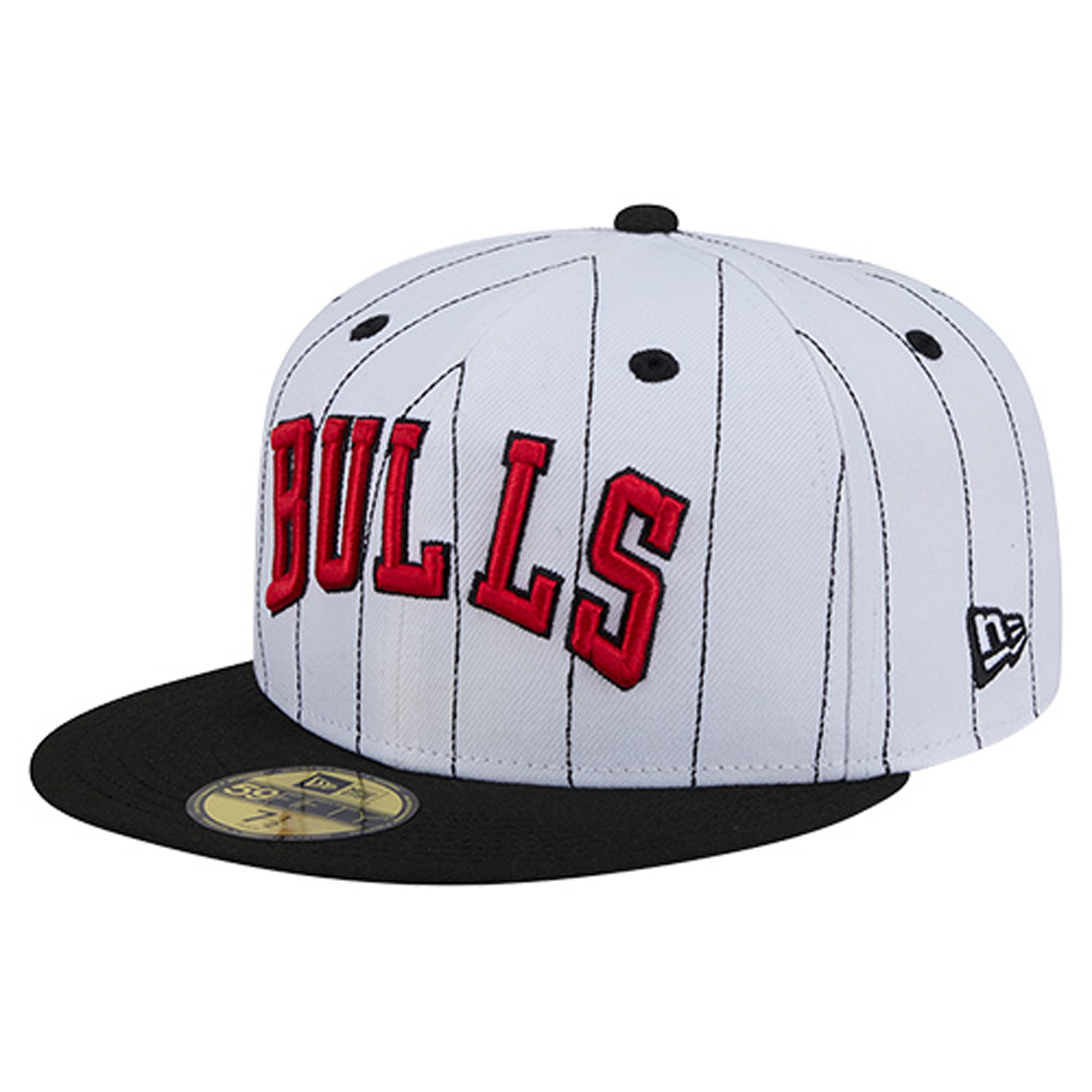 Men's New Era White Chicago Bulls Wordmark Pinstripe 59FIFTY Fitted Hat