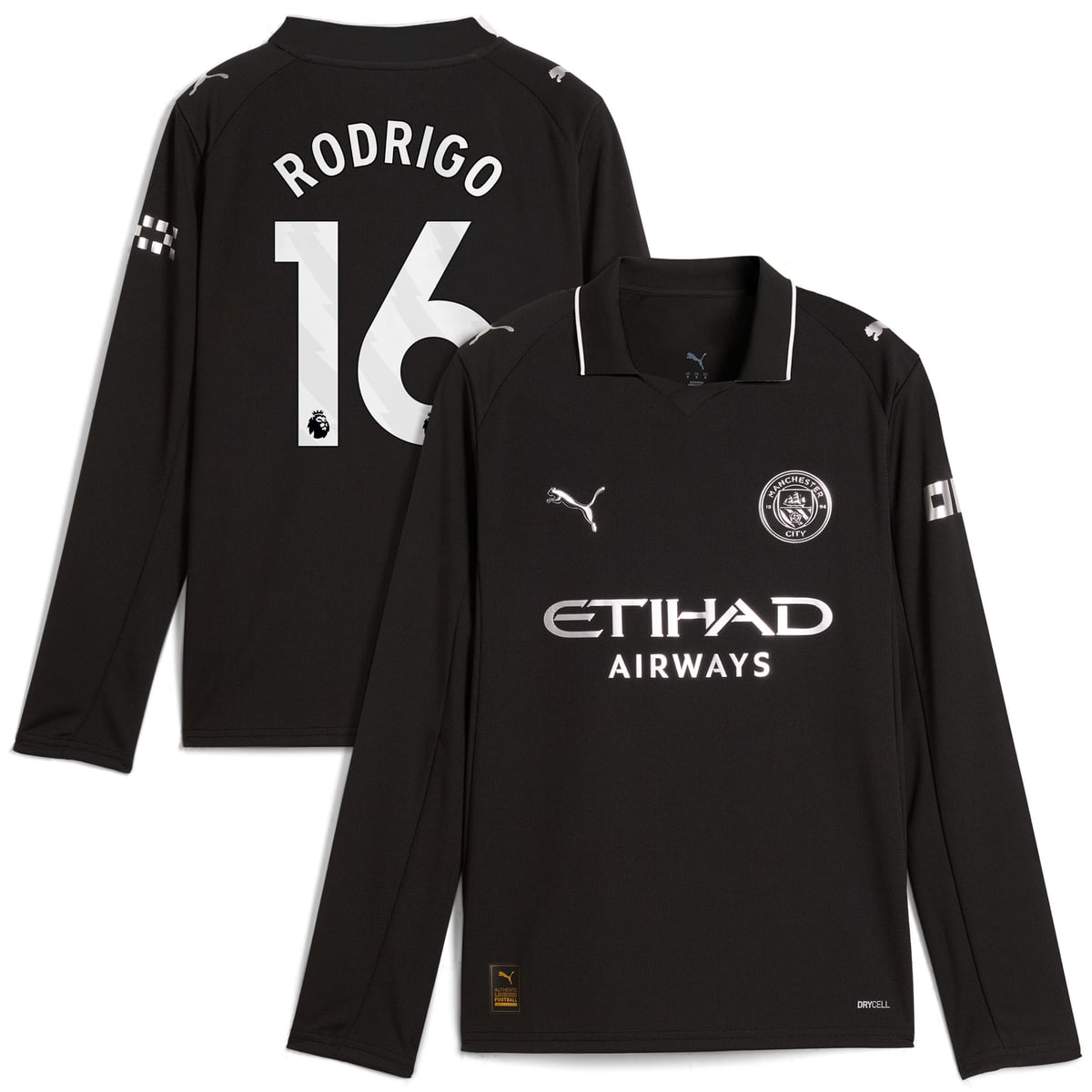 Maillot Manchester City Extérieur PUMA - Manches Longues - Enfant avec flocage Rodrigo 16