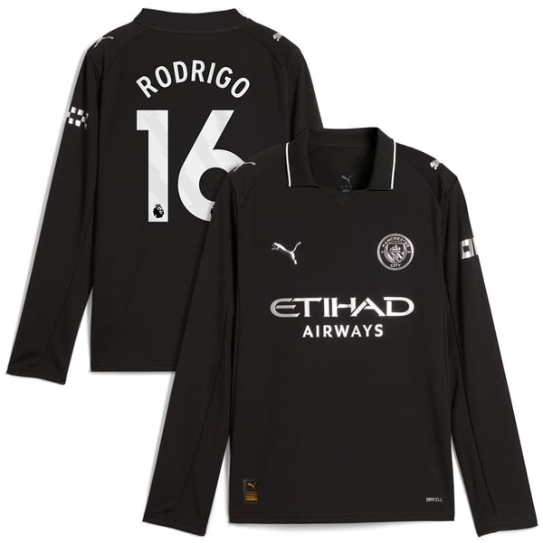 Maillot Manchester City Extérieur PUMA - Manches Longues - Enfant avec flocage Rodrigo 16