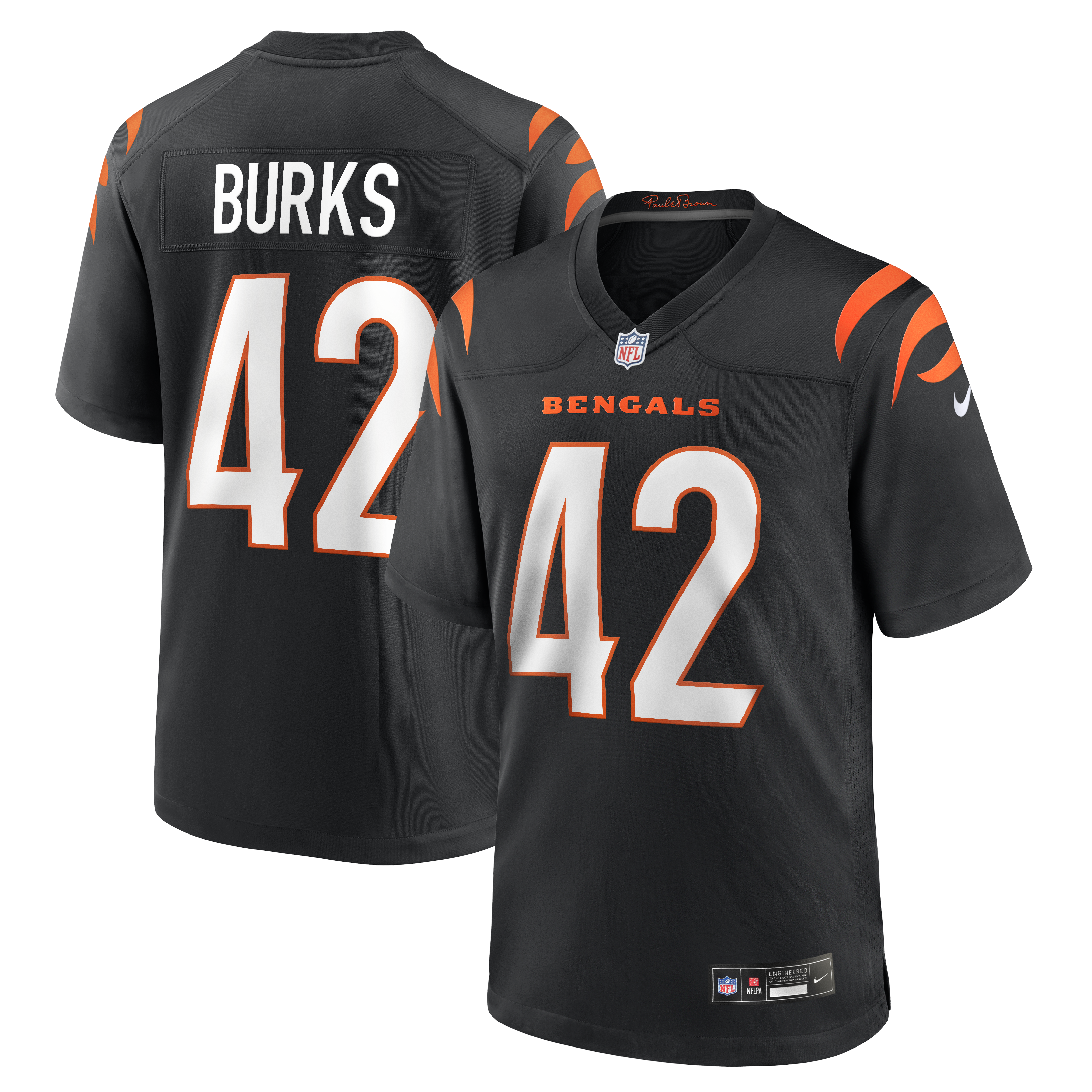 Men's Nike Oren Burks Black Cincinnati Bengals Team Game Jersey
