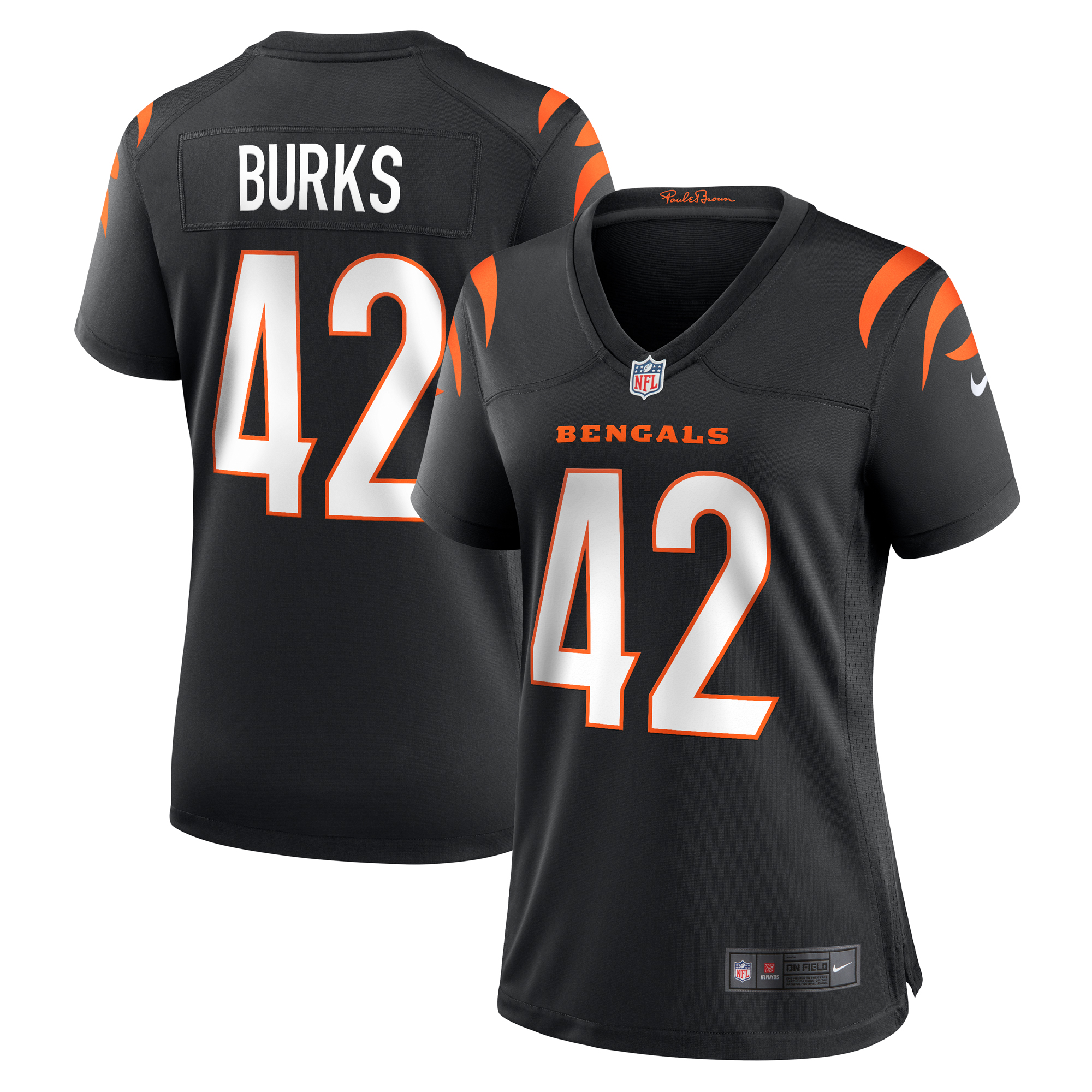 Women's Nike Oren Burks  Black Cincinnati Bengals Team Game Jersey