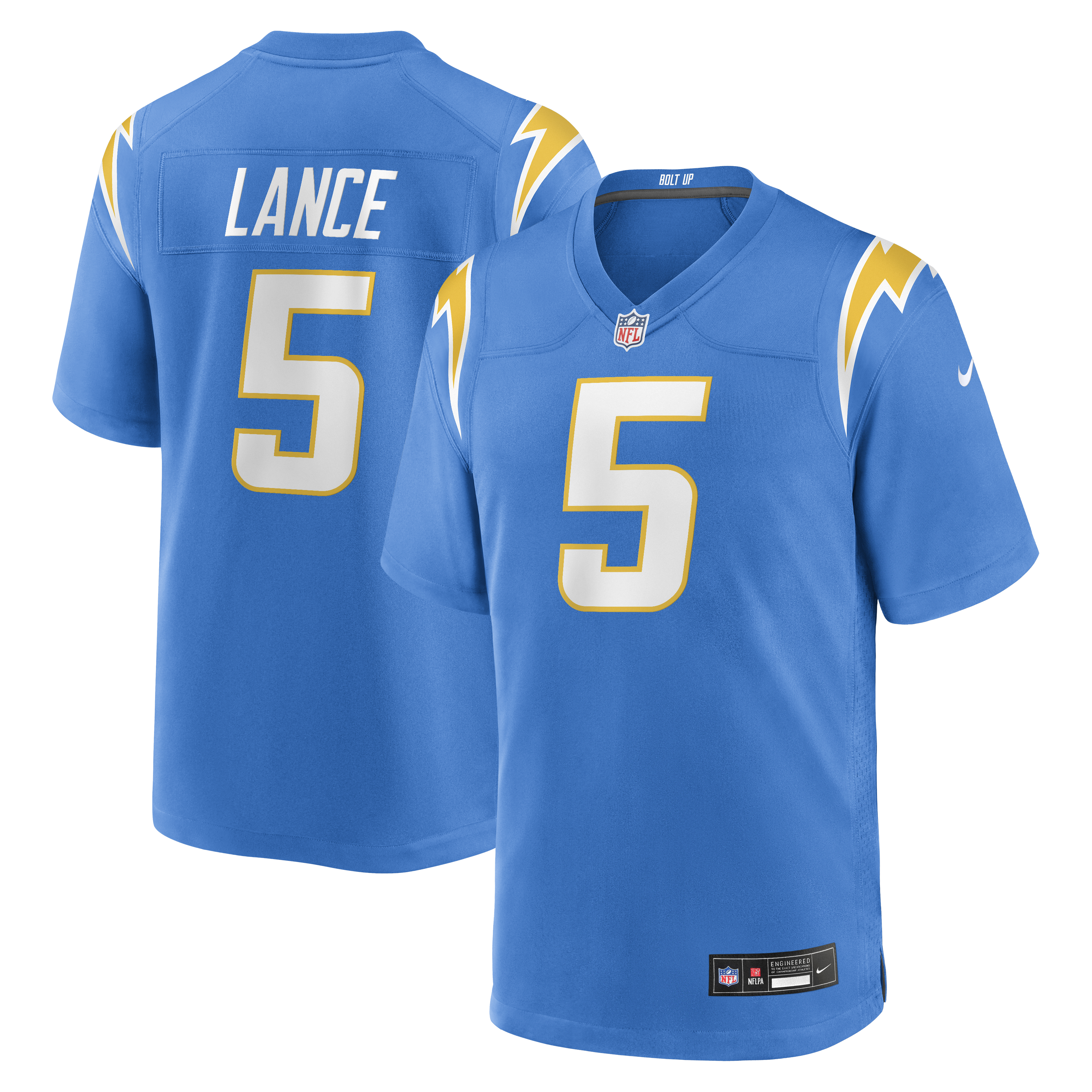 Men's Nike Trey Lance Powder Blue Los Angeles Chargers Team Game Jersey