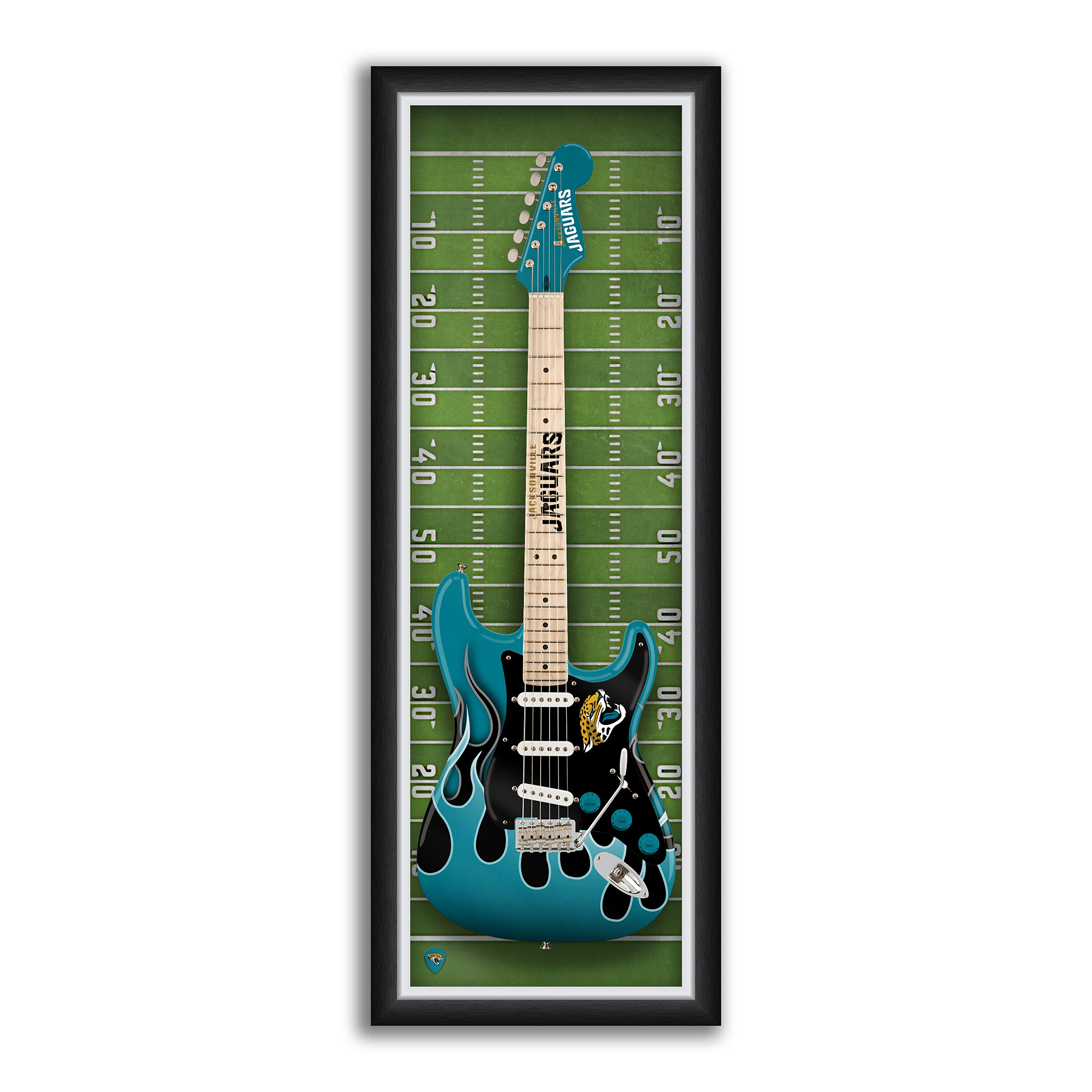 Jacksonville Jaguars 14" x 37" Framed Electric Guitar Print