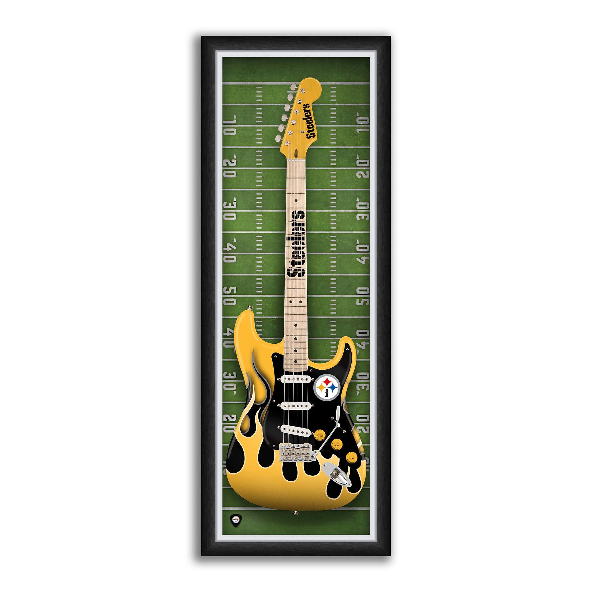Pittsburgh Steelers 14" x 37" Framed Electric Guitar Print