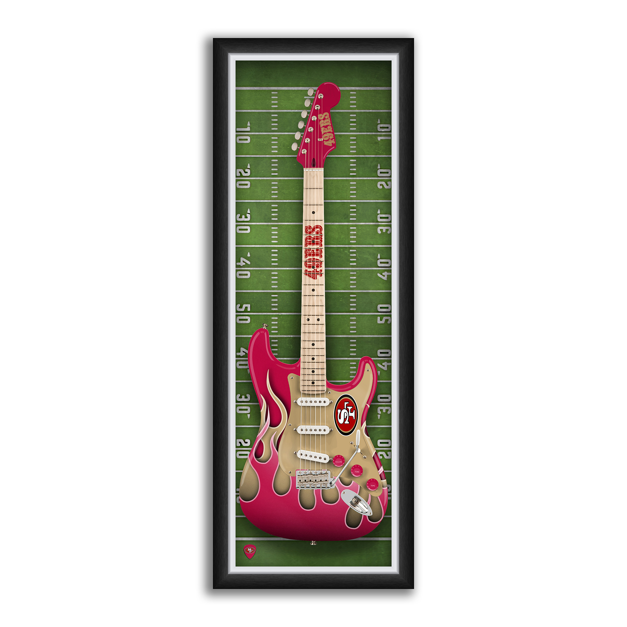 San Francisco 49ers 14" x 37" Framed Electric Guitar Print