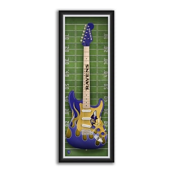 Baltimore Ravens 14" x 37" Framed Electric Guitar Print