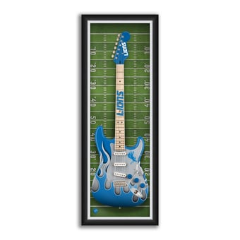 Detroit Lions 14" x 37" Framed Electric Guitar Print