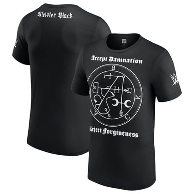 Men's Black Aleister Black Accept Damnation T-Shirt