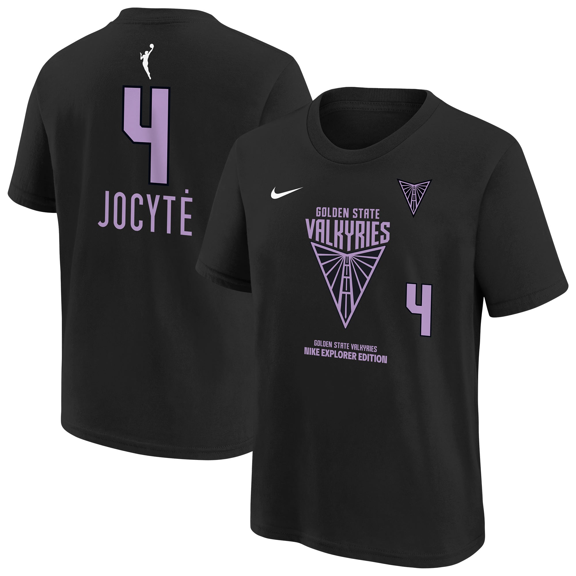 Youth Nike Justė Jocytė Eclipse Black Golden State Valkyries 2025 WNBA Draft Explorer Edition Name & Number T-Shirt