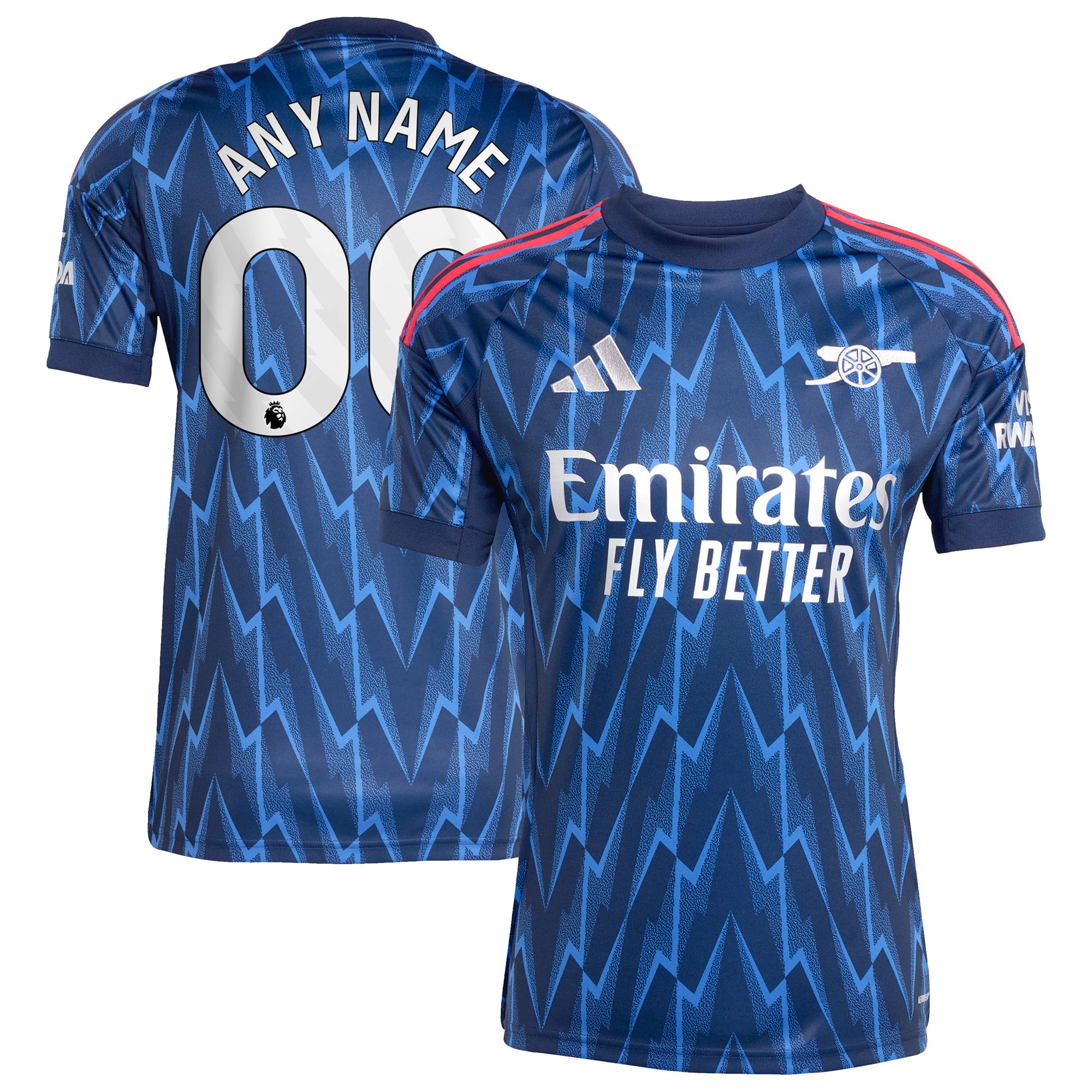 Men's adidas Blue Arsenal 2025/26 Away Replica Custom Jersey