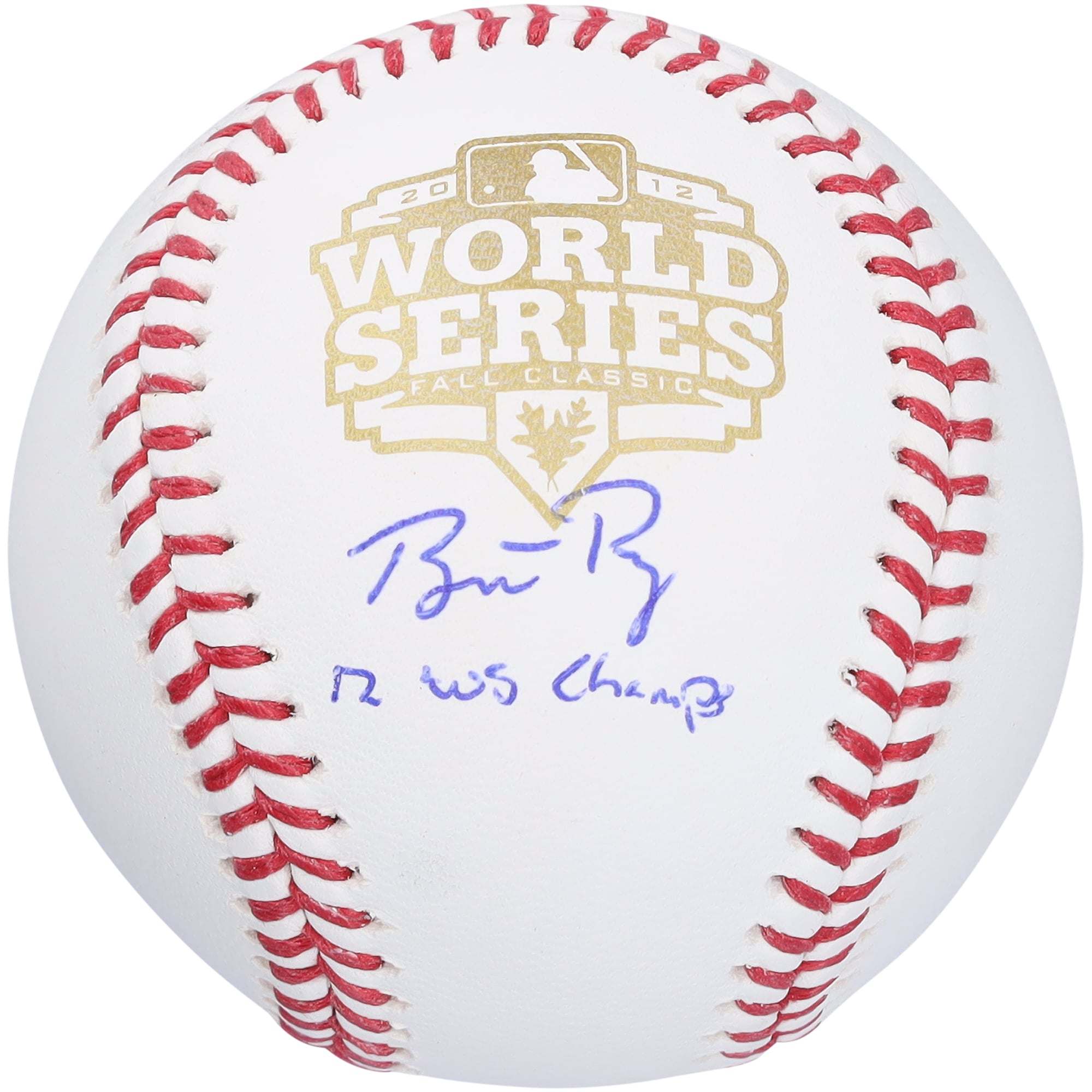 Buster Posey San Francisco Giants Autographed 2012 MLB World Series Logo Baseball with "12 WS Champs" Inscription