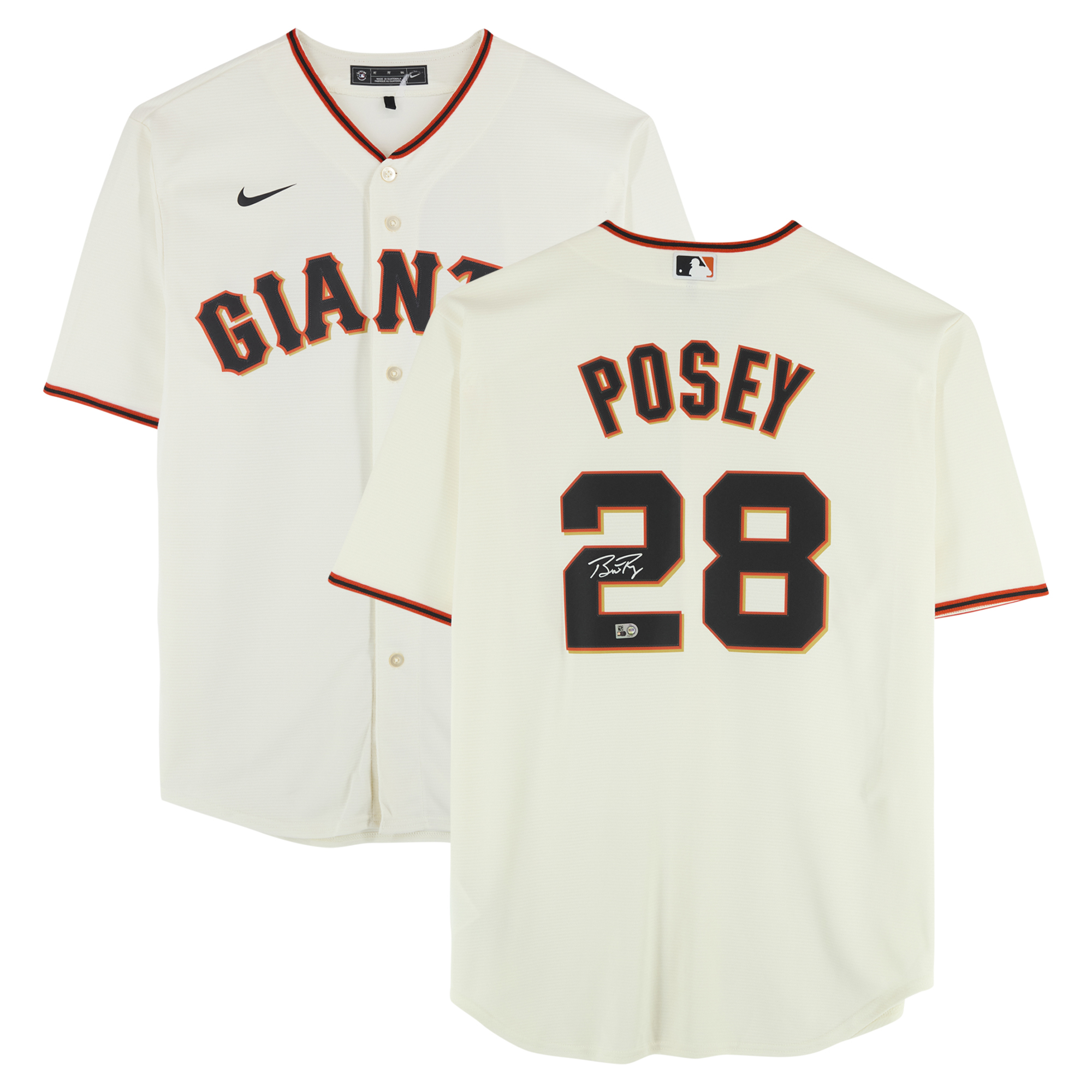 Buster Posey San Francisco Giants Autographed Cream Nike Replica Jersey