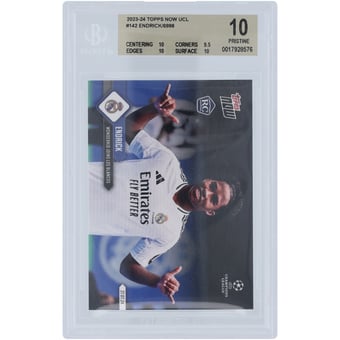 Endrick Real Madrid 2023-24 Topps Now Wonderkid Joins Los Blancos 27.07.24 #142 BGS Authenticated 10 Rookie Card - 10,9.5,10,10 Subgrades