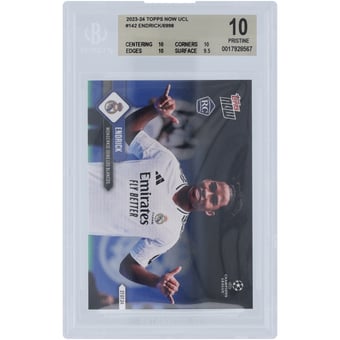 Endrick Real Madrid 2023-24 Topps Now Wonderkid Joins Los Blancos 27.07.24 #142 BGS Authenticated 10 Rookie Card - 10,10,10,9.5 Subgrades