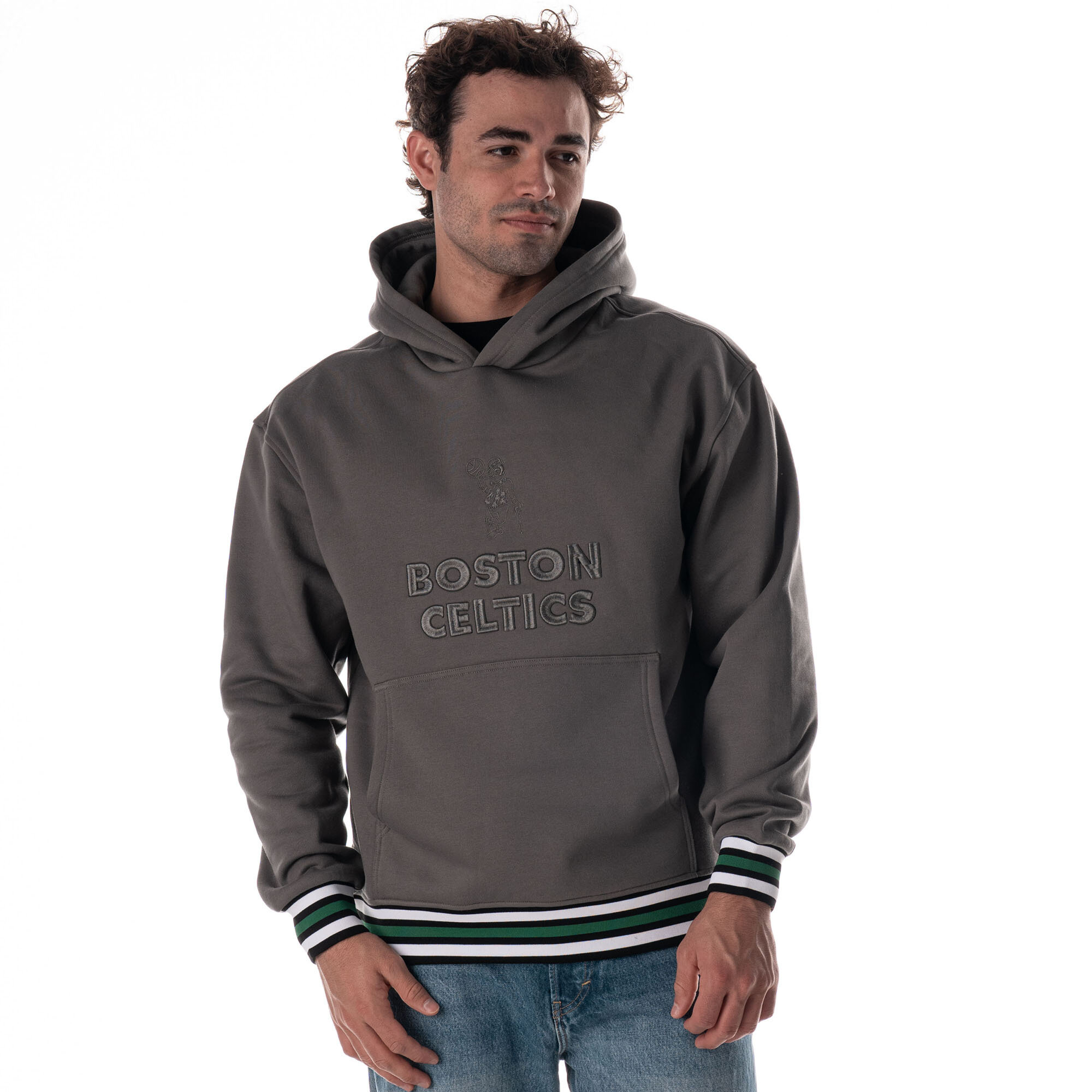 Unisex The Wild Collective Charcoal Boston Celtics Custom Rib Tonal Premium Hoodie