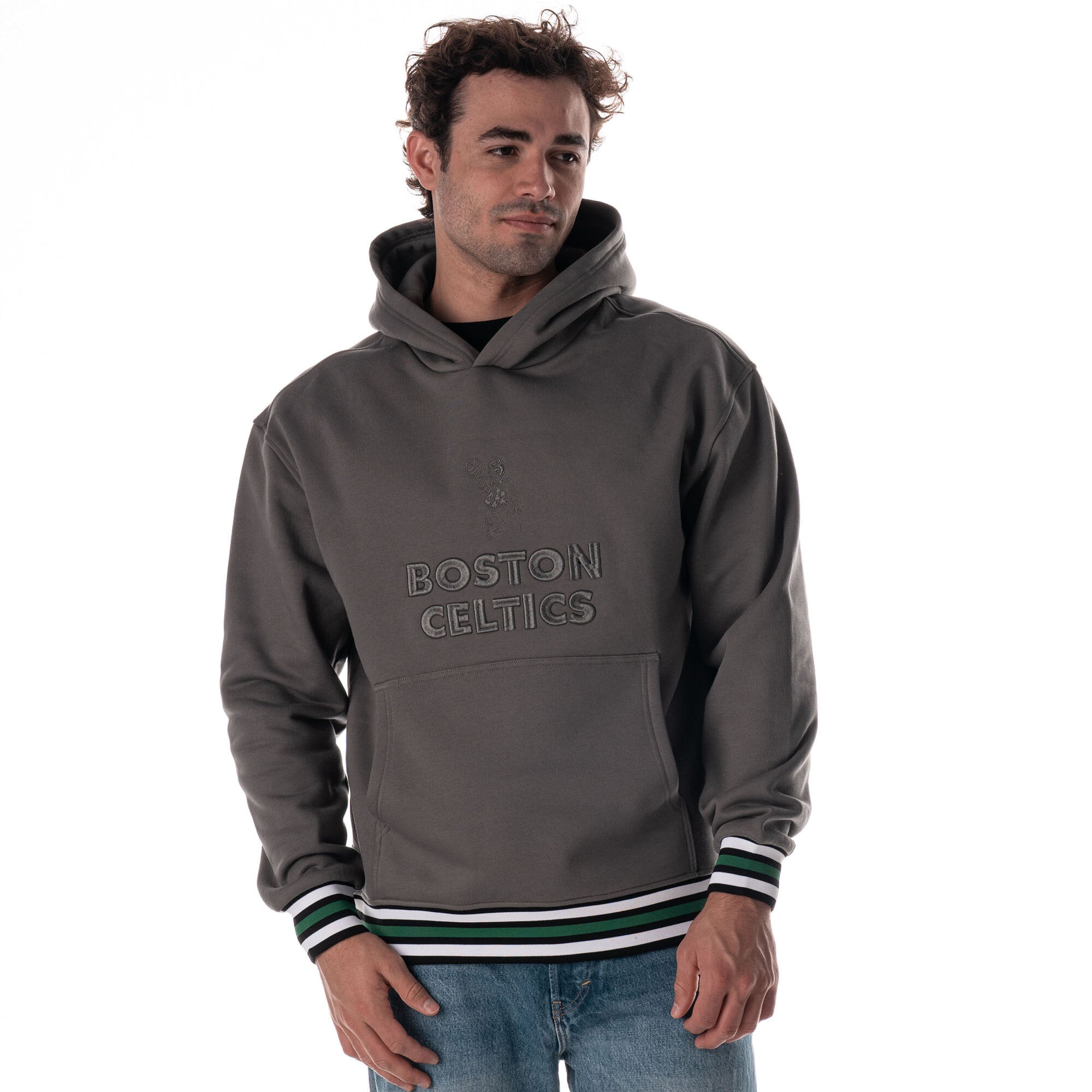 Unisex The Wild Collective Charcoal Boston Celtics Custom Rib Tonal Premium Hoodie
