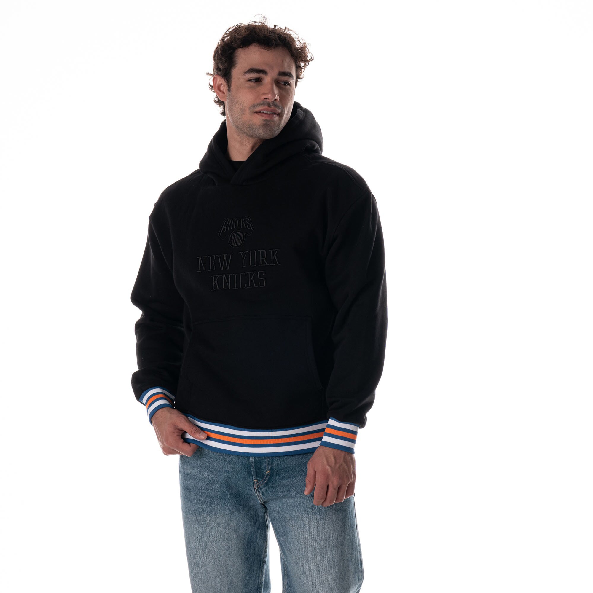 Unisex The Wild Collective Black New York Knicks Custom Rib Tonal Premium Hoodie