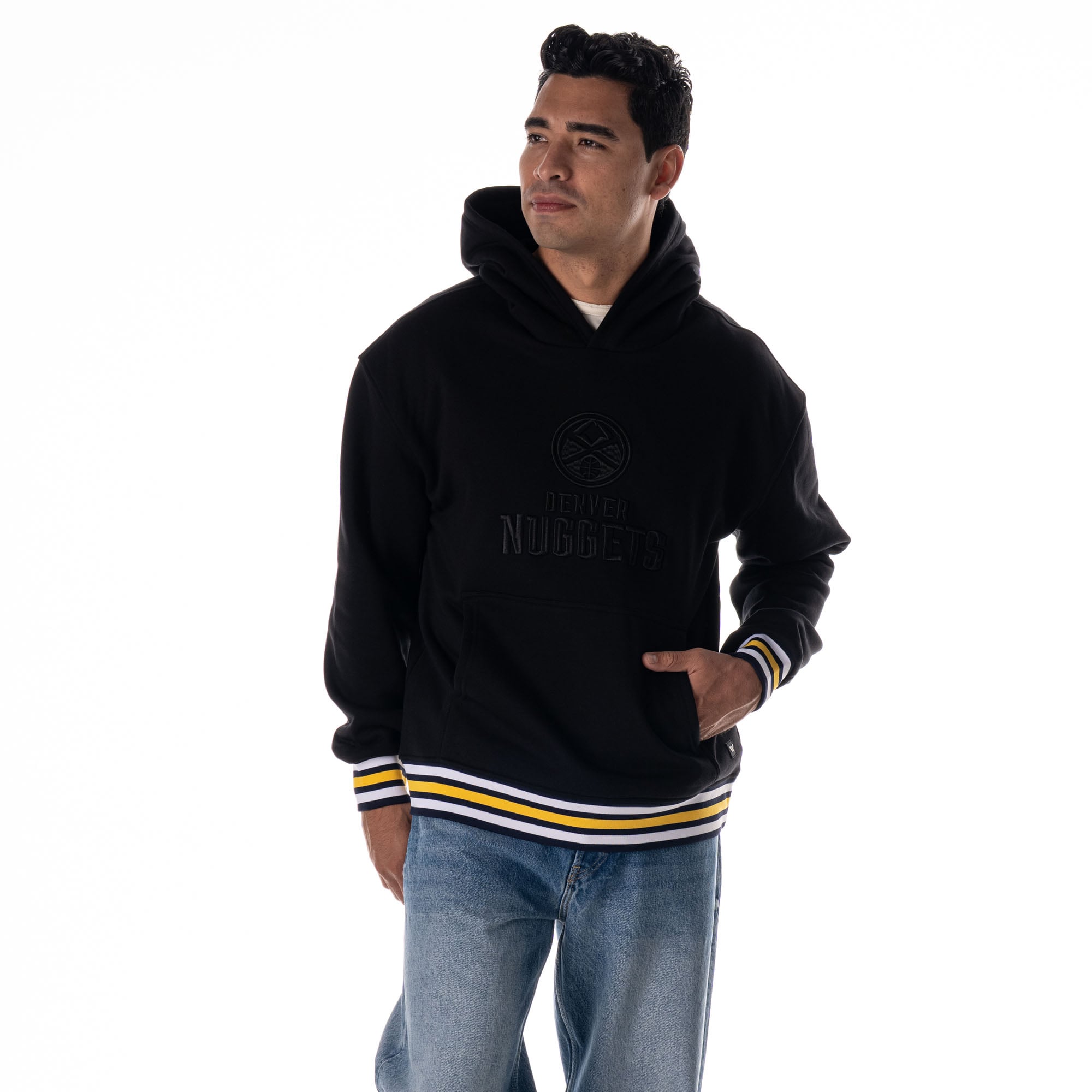 Unisex The Wild Collective Black Denver Nuggets Custom Rib Tonal Premium Hoodie