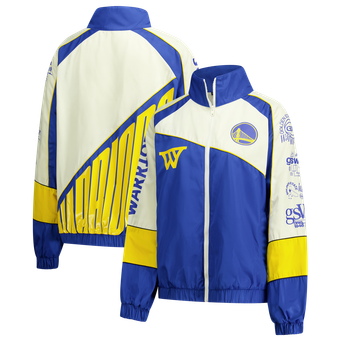 Unisex The Wild Collective Cream Golden State Warriors Oversized Raglan Full-Zip Track Jacket
