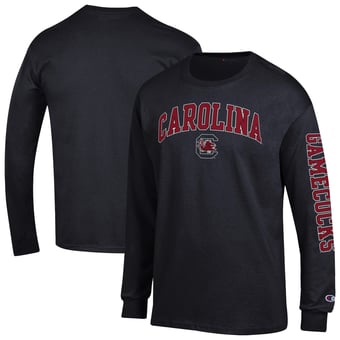 Men's Champion  Black South Carolina Gamecocks Arch Over Logo 2-Hit Long Sleeve T-Shirt