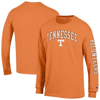 Men's Champion  Tennessee Orange Tennessee Volunteers Arch Over Logo 2-Hit Long Sleeve T-Shirt