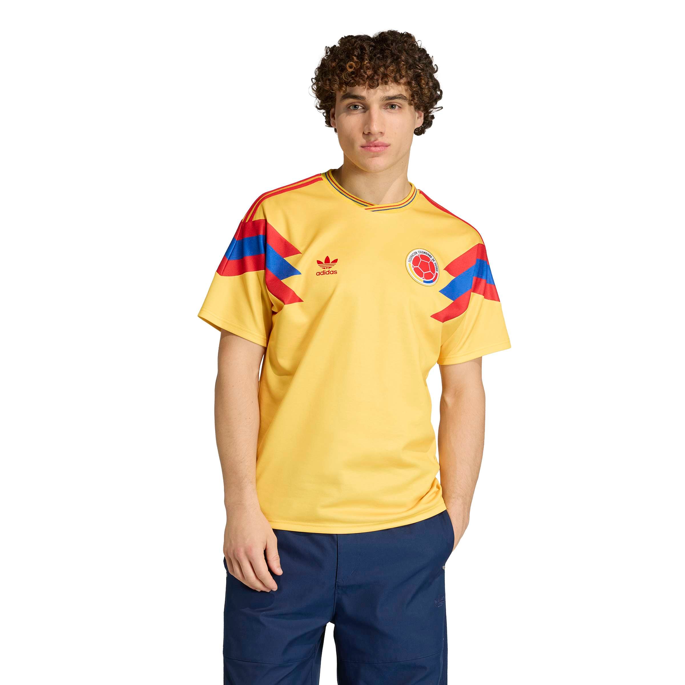 Men's adidas  Yellow Colombia National Team 1990 Bringback Home Jersey