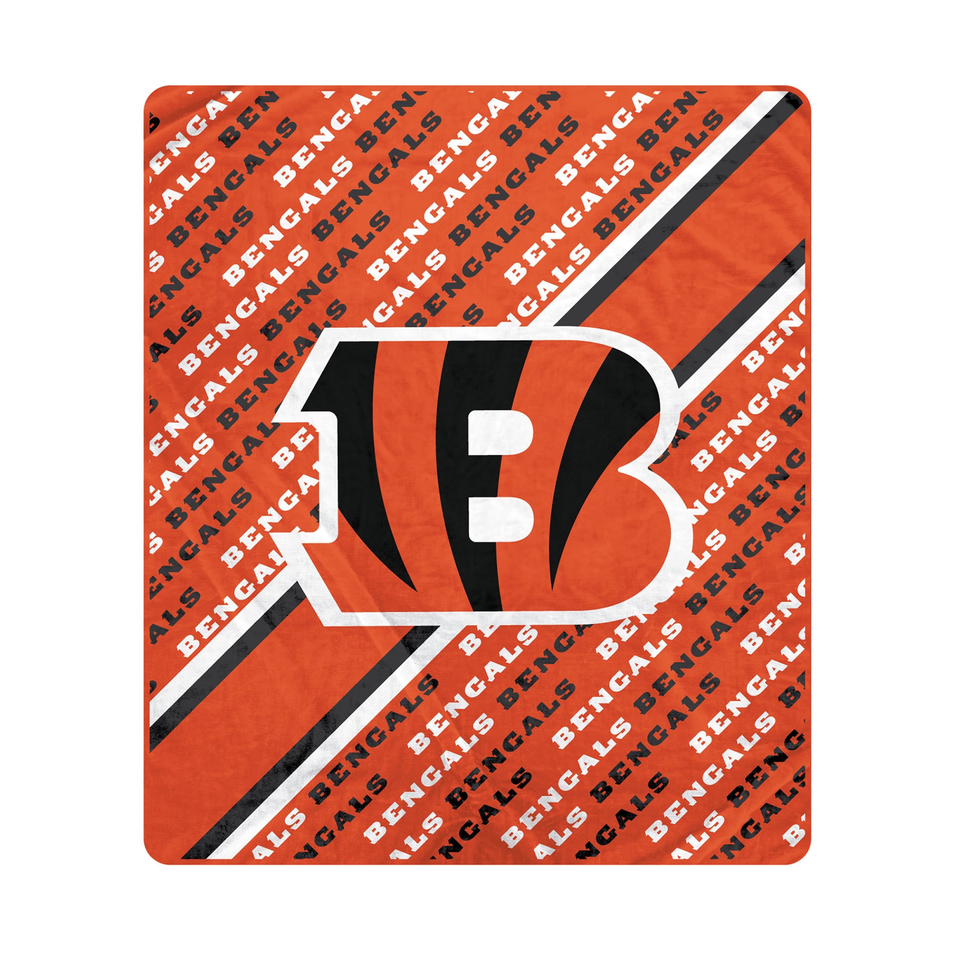 Pegasus Cincinnati Bengals 60" x 70" Diagonal Lined Wordmark Ultra Soft Blanket
