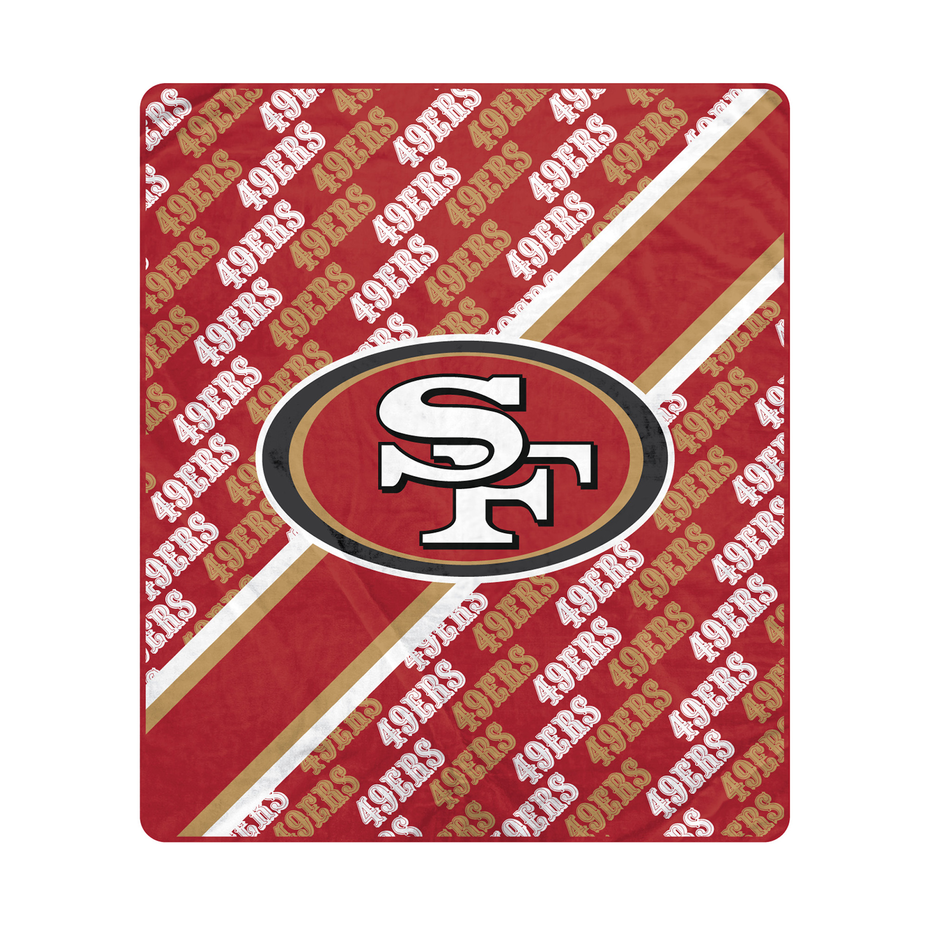 Pegasus San Francisco 49ers 60" x 70" Diagonal Lined Wordmark Ultra Soft Blanket