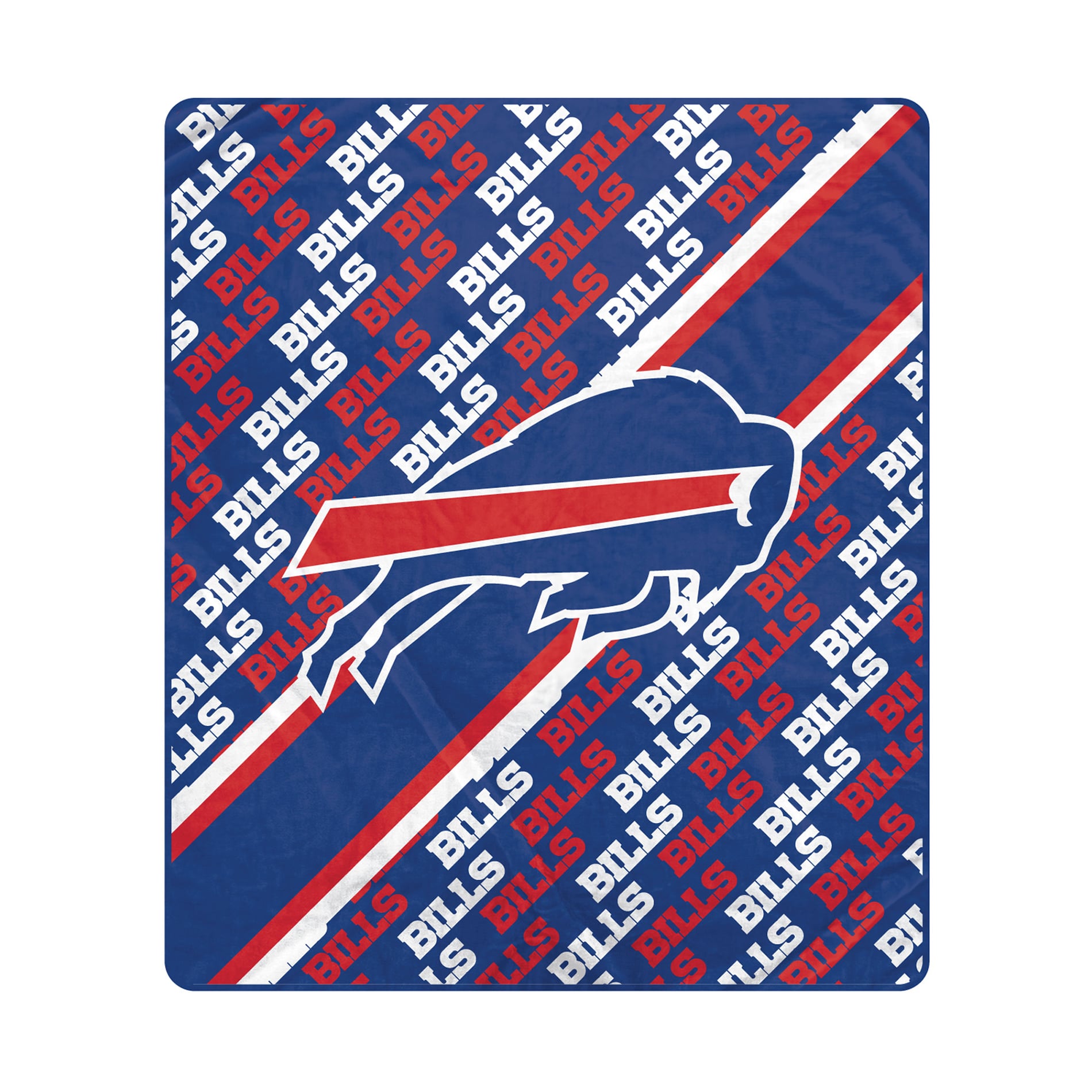 Pegasus Buffalo Bills 60" x 70" Diagonal Lined Wordmark Ultra Soft Blanket