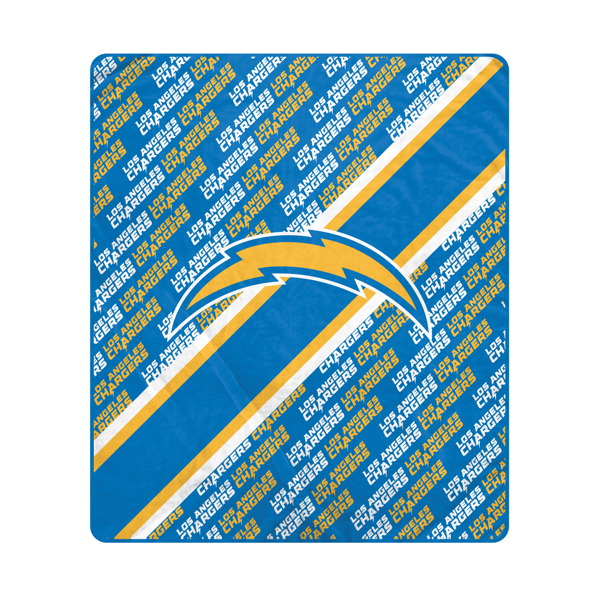 Pegasus Los Angeles Chargers 60" x 70" Diagonal Lined Wordmark Ultra Soft Blanket