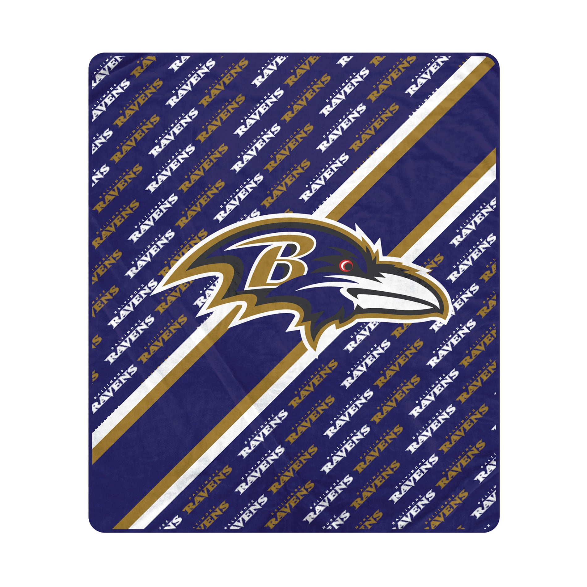 Pegasus Baltimore Ravens 60" x 70" Diagonal Lined Wordmark Ultra Soft Blanket