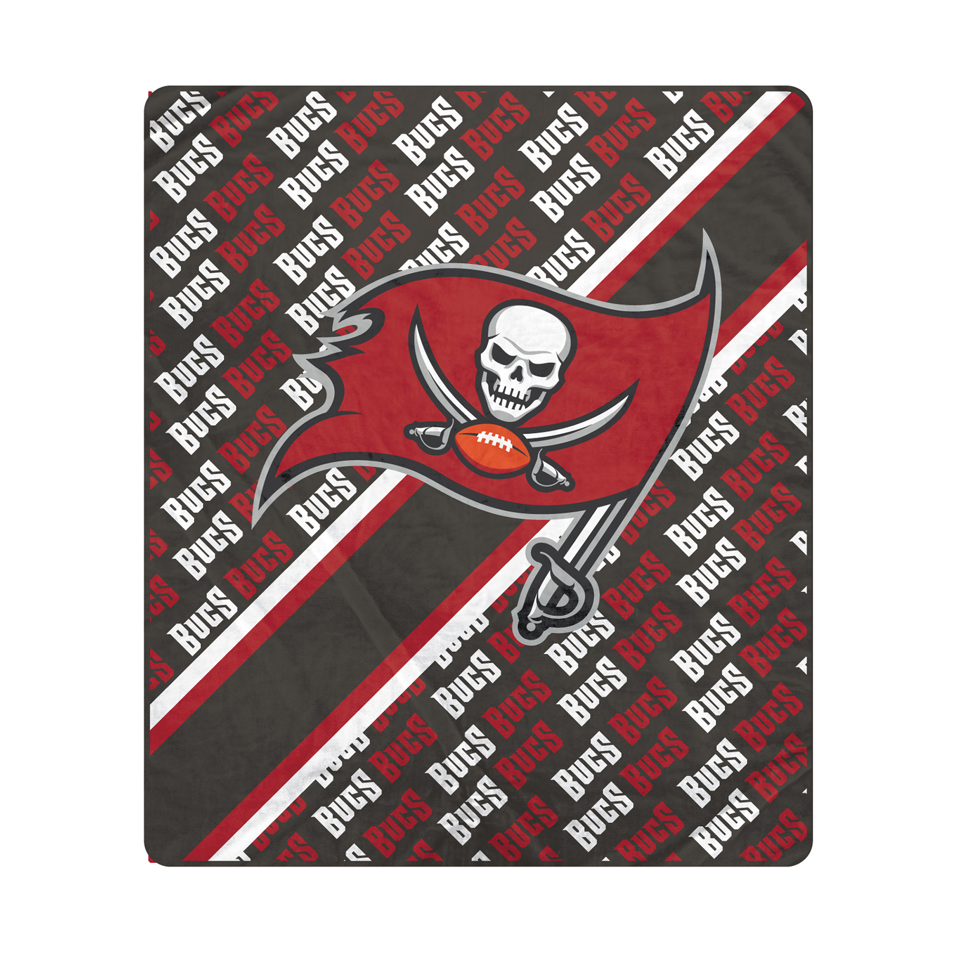 Pegasus Tampa Bay Buccaneers 60" x 70" Diagonal Lined Wordmark Ultra Soft Blanket