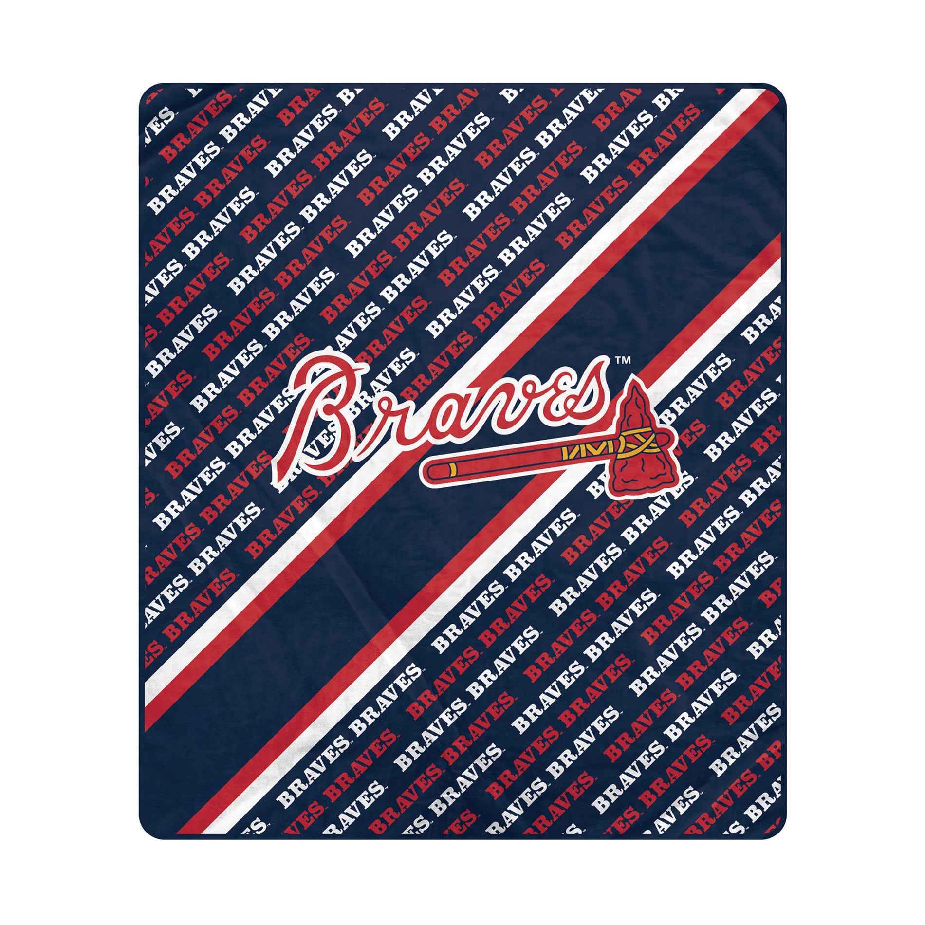 Pegasus Atlanta Braves 60" x 70" Diagonal Lined Wordmark Ultra Soft Blanket