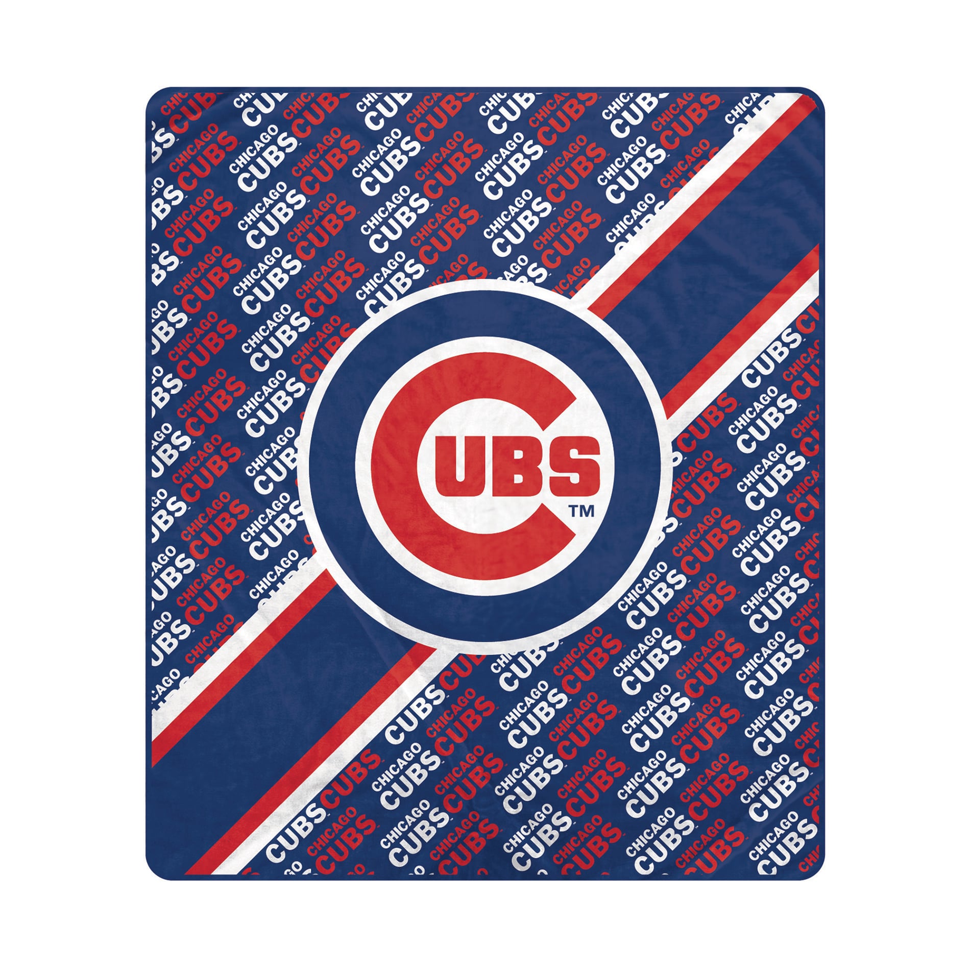 Pegasus Chicago Cubs 60" x 70" Diagonal Lined Wordmark Ultra Soft Blanket