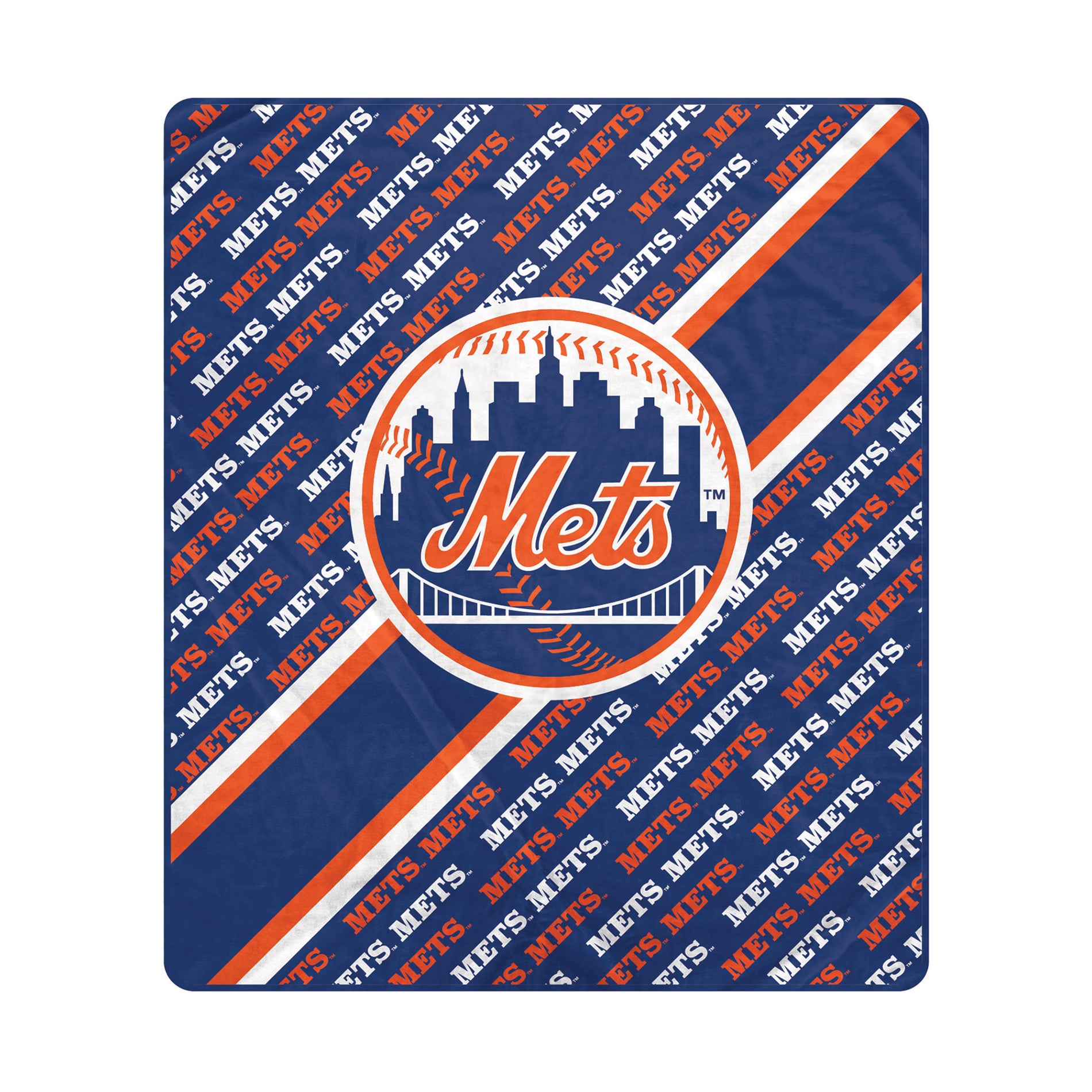 Pegasus New York Mets 60" x 70" Diagonal Lined Wordmark Ultra Soft Blanket