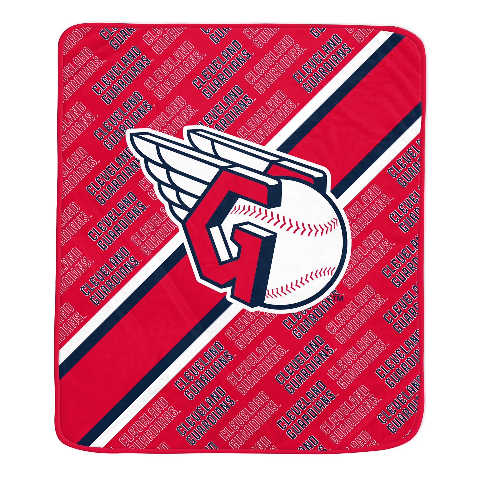 Pegasus Cleveland Guardians 60" x 70" Diagonal Lined Wordmark Ultra Soft Blanket