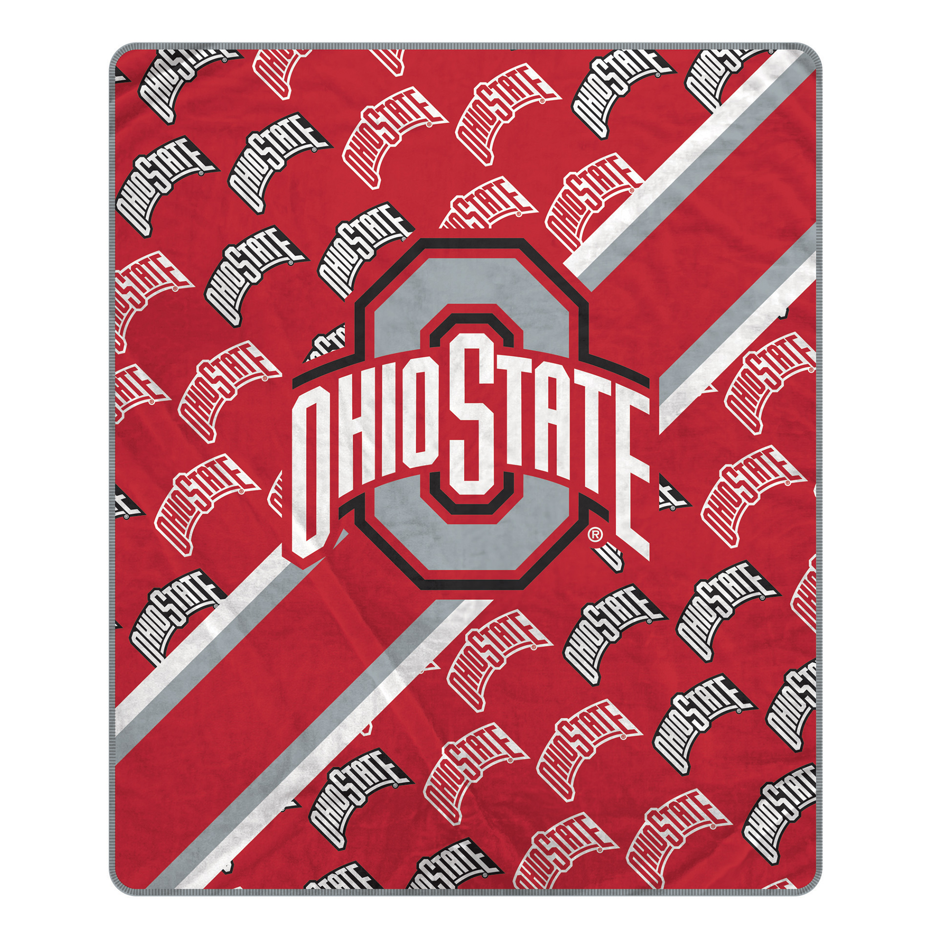 Pegasus Ohio State Buckeyes 60" x 70" Diagonal Lined Wordmark Ultra Soft Blanket