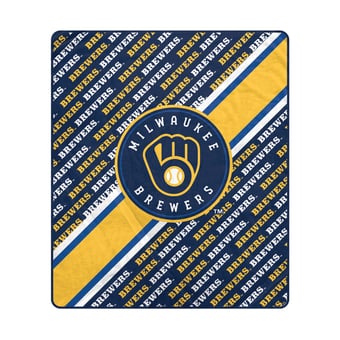 Pegasus Milwaukee Brewers 60" x 70" Diagonal Lined Wordmark Ultra Soft Blanket