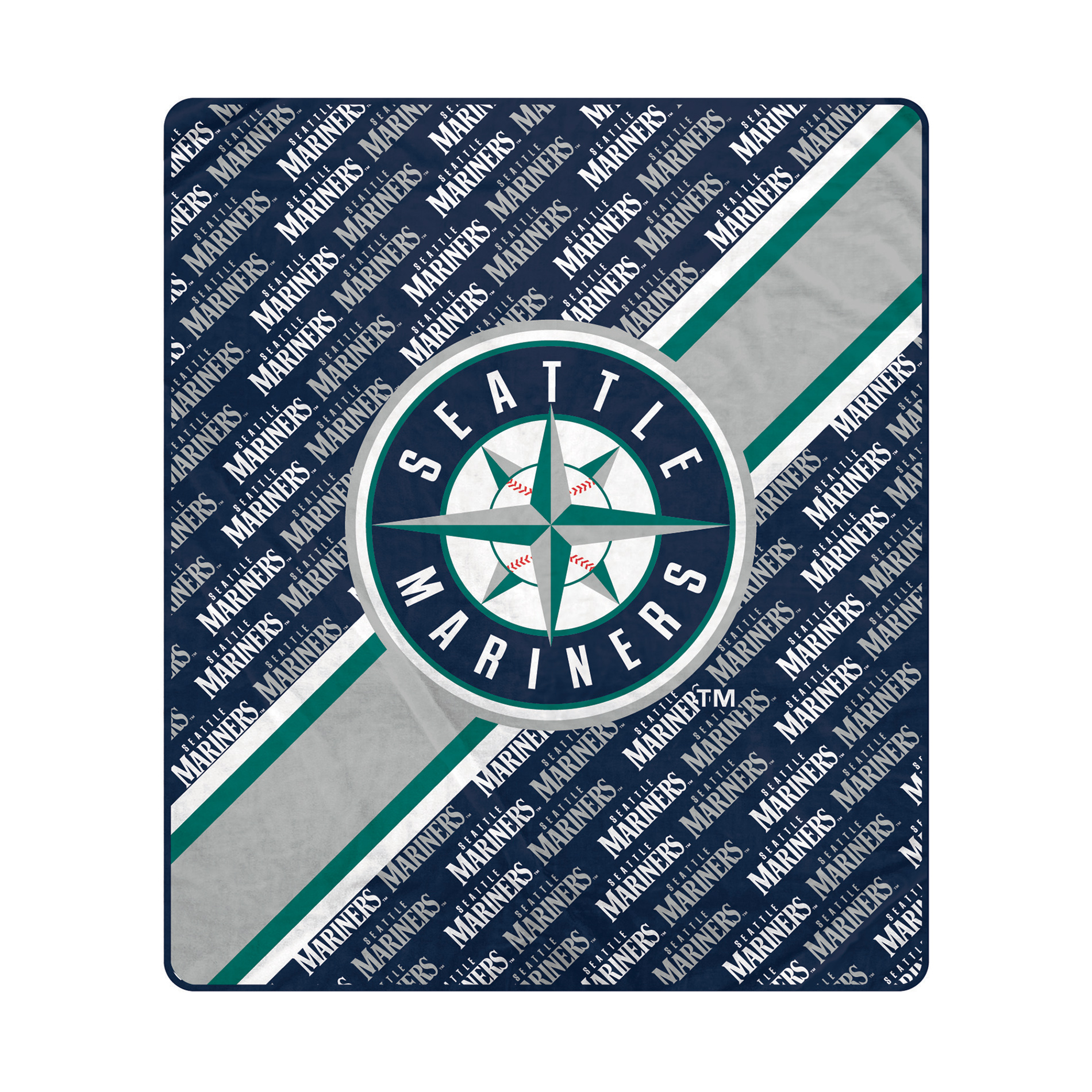 Pegasus Seattle Mariners 60" x 70" Diagonal Lined Wordmark Ultra Soft Blanket