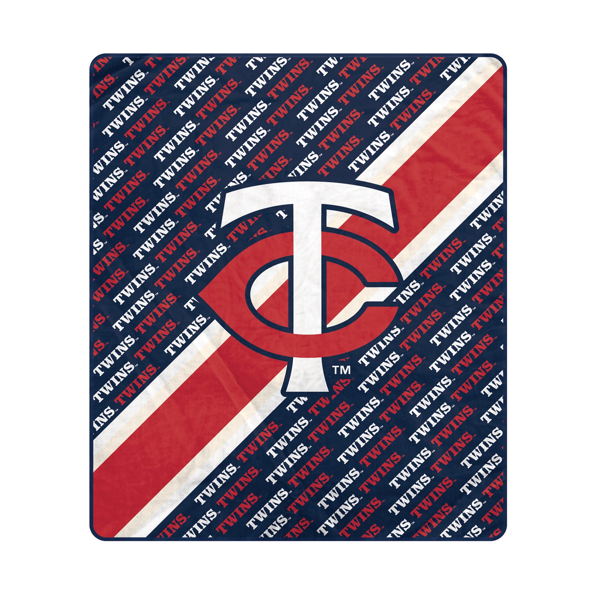 Pegasus Minnesota Twins 60" x 70" Diagonal Lined Wordmark Ultra Soft Blanket