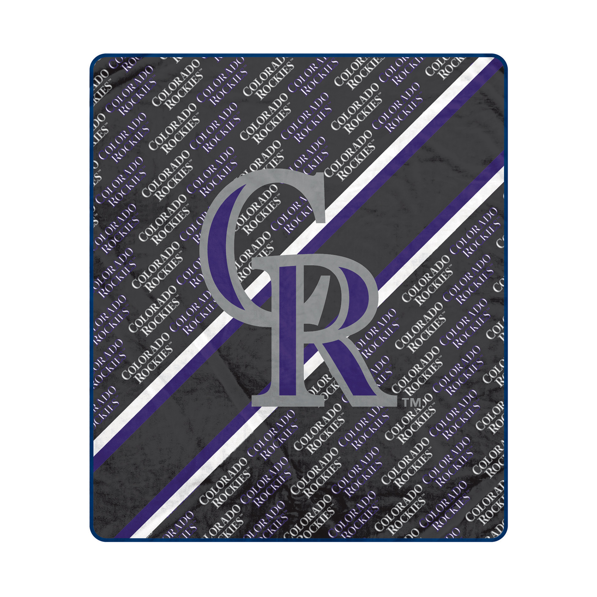 Pegasus Colorado Rockies 60" x 70" Diagonal Lined Wordmark Ultra Soft Blanket