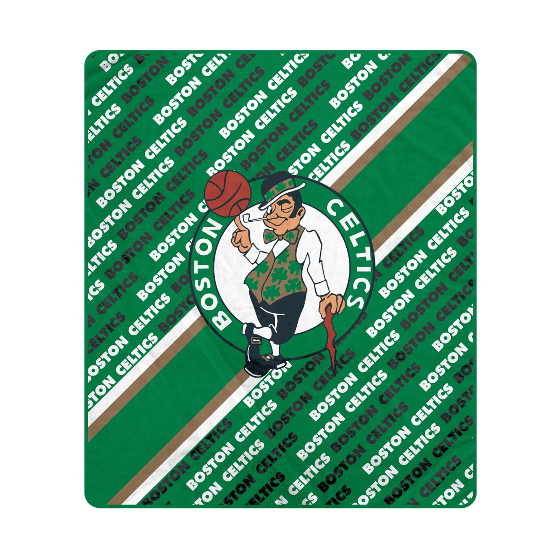 Pegasus Boston Celtics 60" x 70" Diagonal Lined Wordmark Ultra Soft Blanket