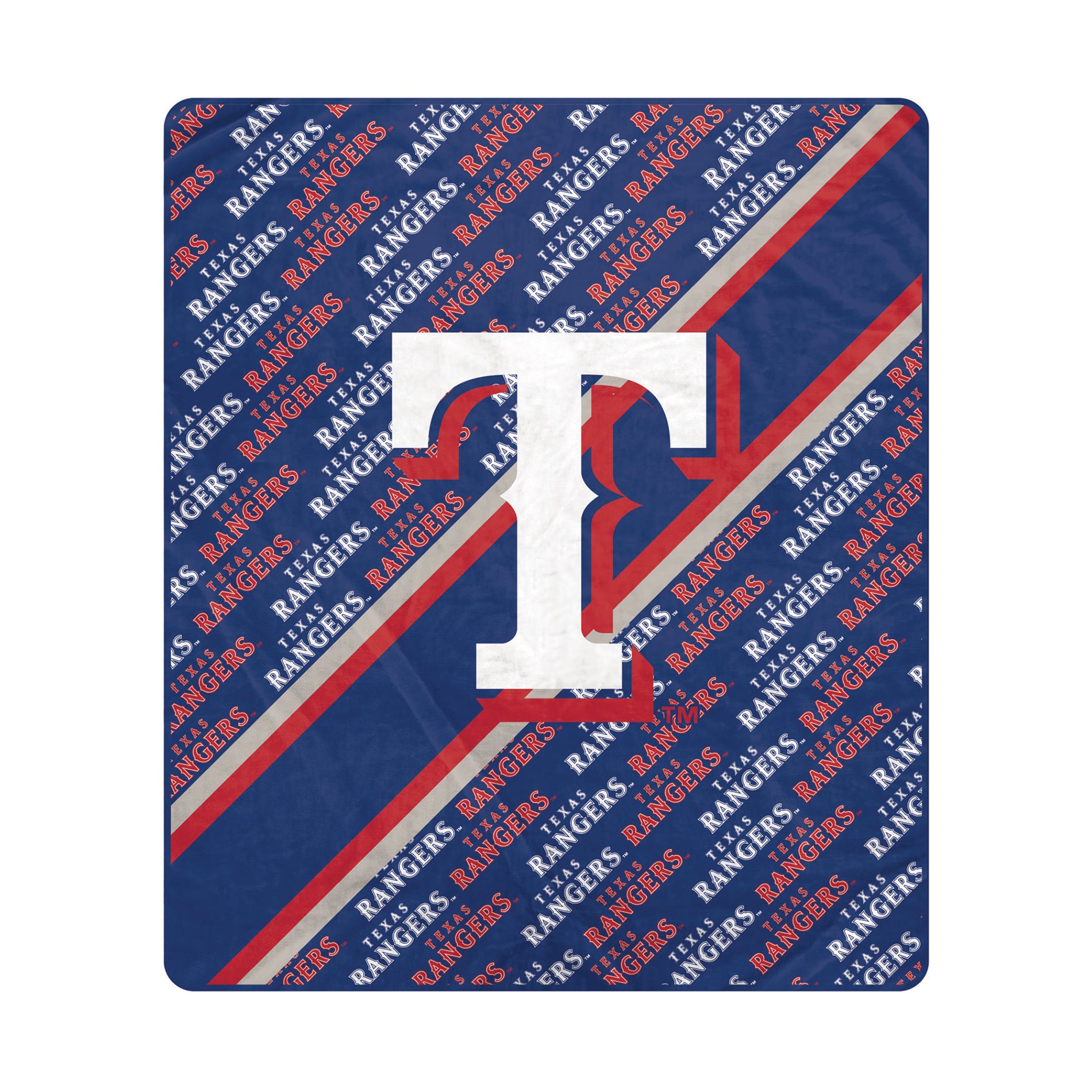 Pegasus Texas Rangers 60" x 70" Diagonal Lined Wordmark Ultra Soft Blanket