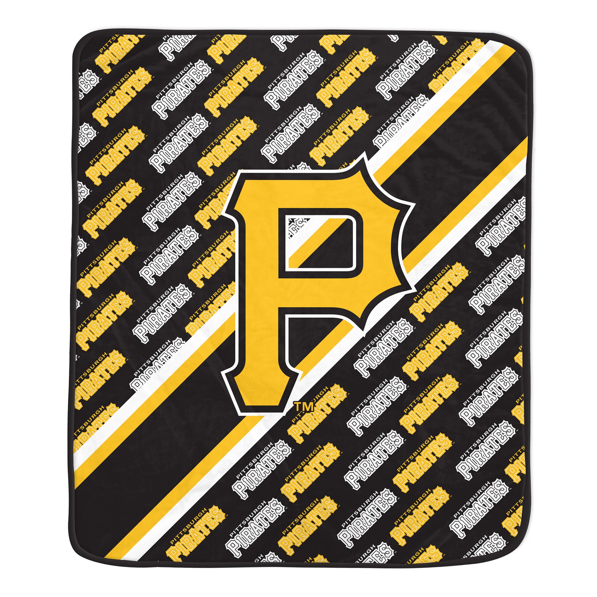 Pegasus Pittsburgh Pirates 60" x 70" Diagonal Lined Wordmark Ultra Soft Blanket