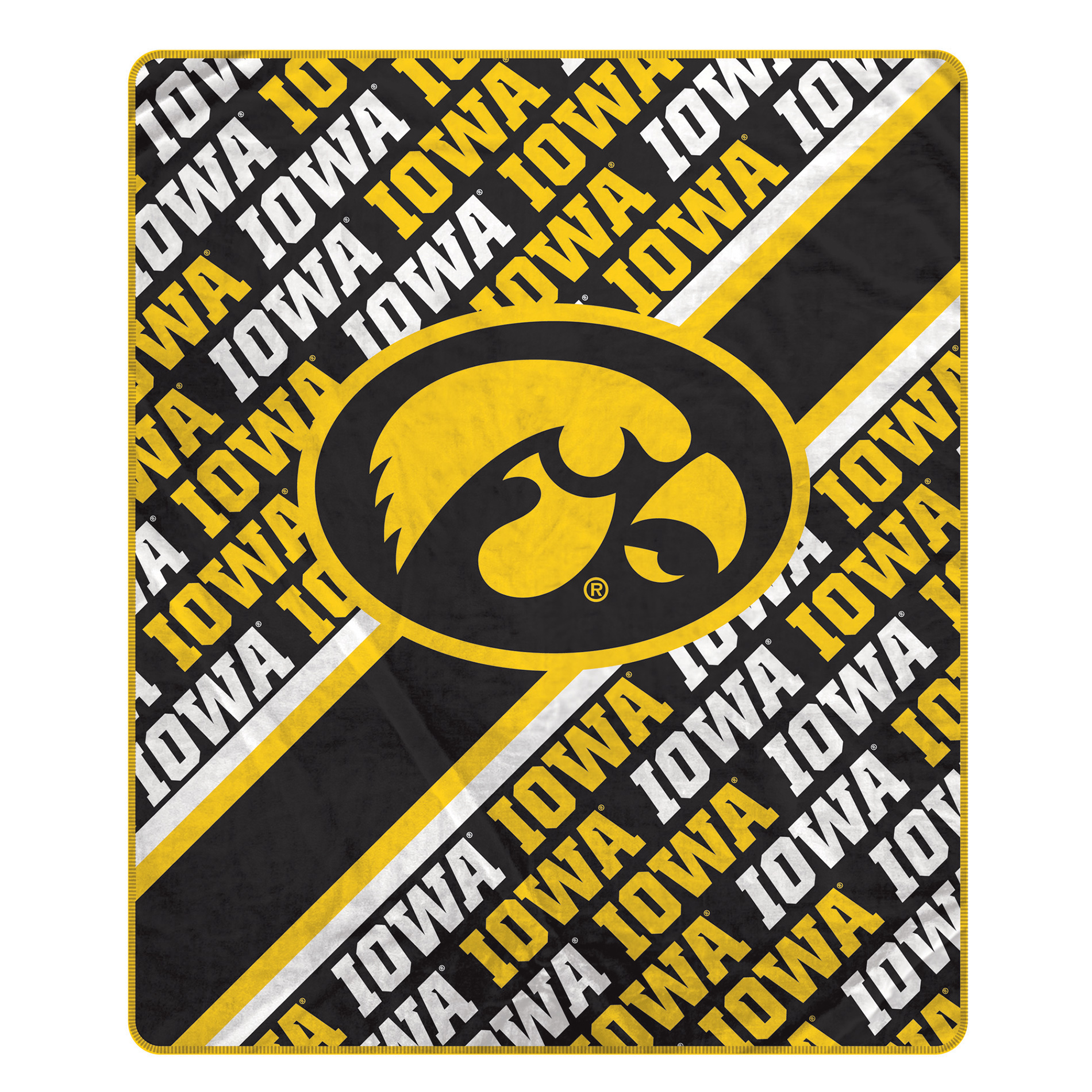 Pegasus Iowa Hawkeyes 60" x 70" Diagonal Lined Wordmark Ultra Soft Blanket